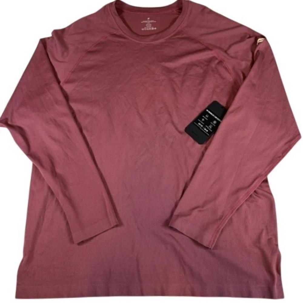 NWT Fabletics Men's Training Day Long Sleeve Tee Athletic Shirt Dusty Rose XXL